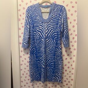 J. McLaughlin Zebra Print Catalina Cloth Shift Dress Size XS